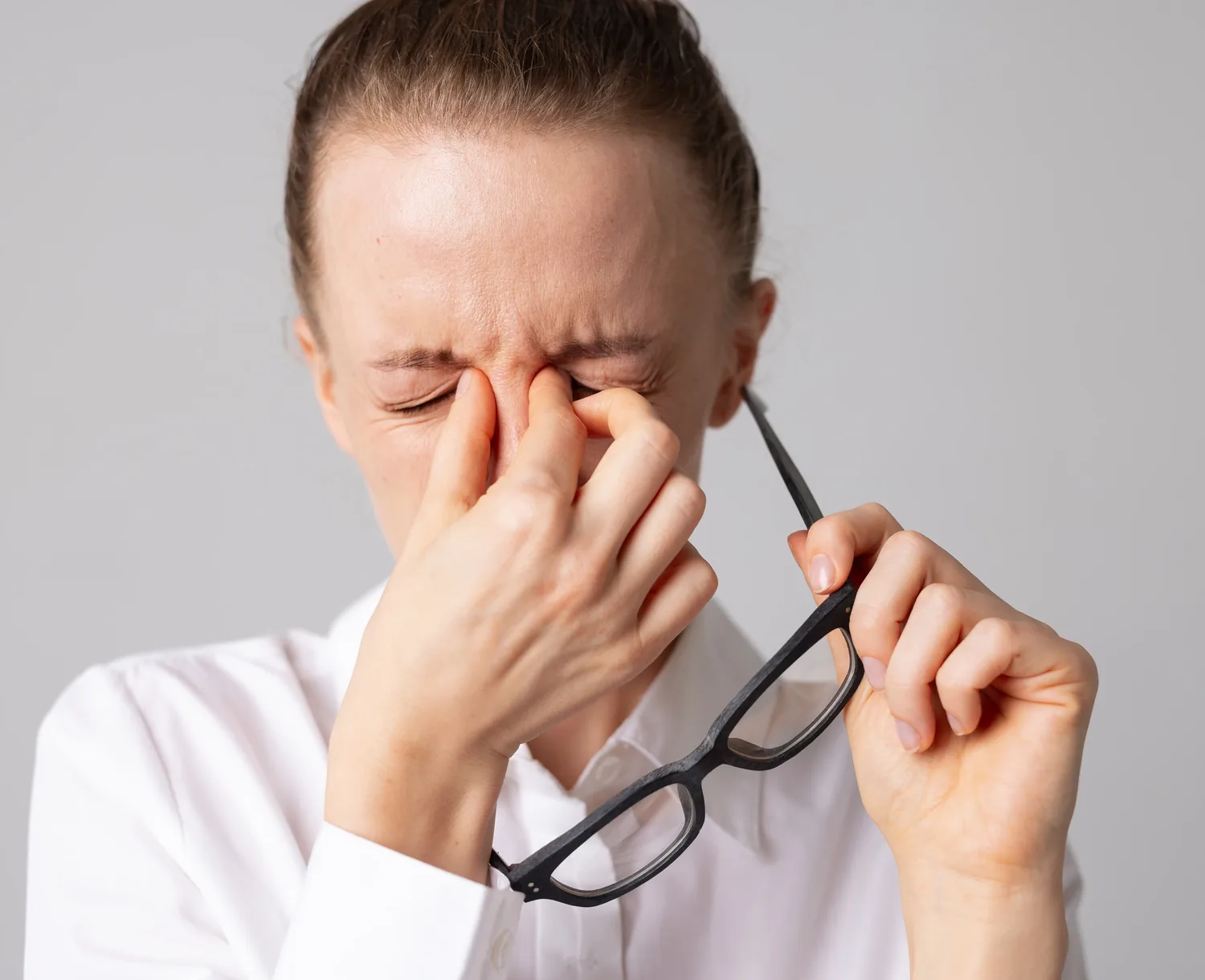 Woman with persistent dry-eye symptoms