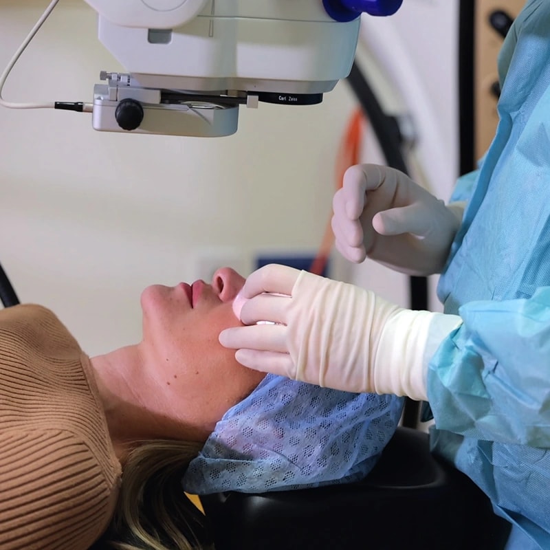 Chalazion removal procedure under local anaesthetic