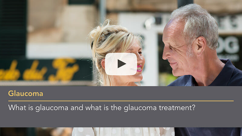 An image of an old couple smiling whilst looking at each other. There is text over the top of the image which reads: 'Glaucoma: What is glaucoma and what is the glaucoma treatment?'