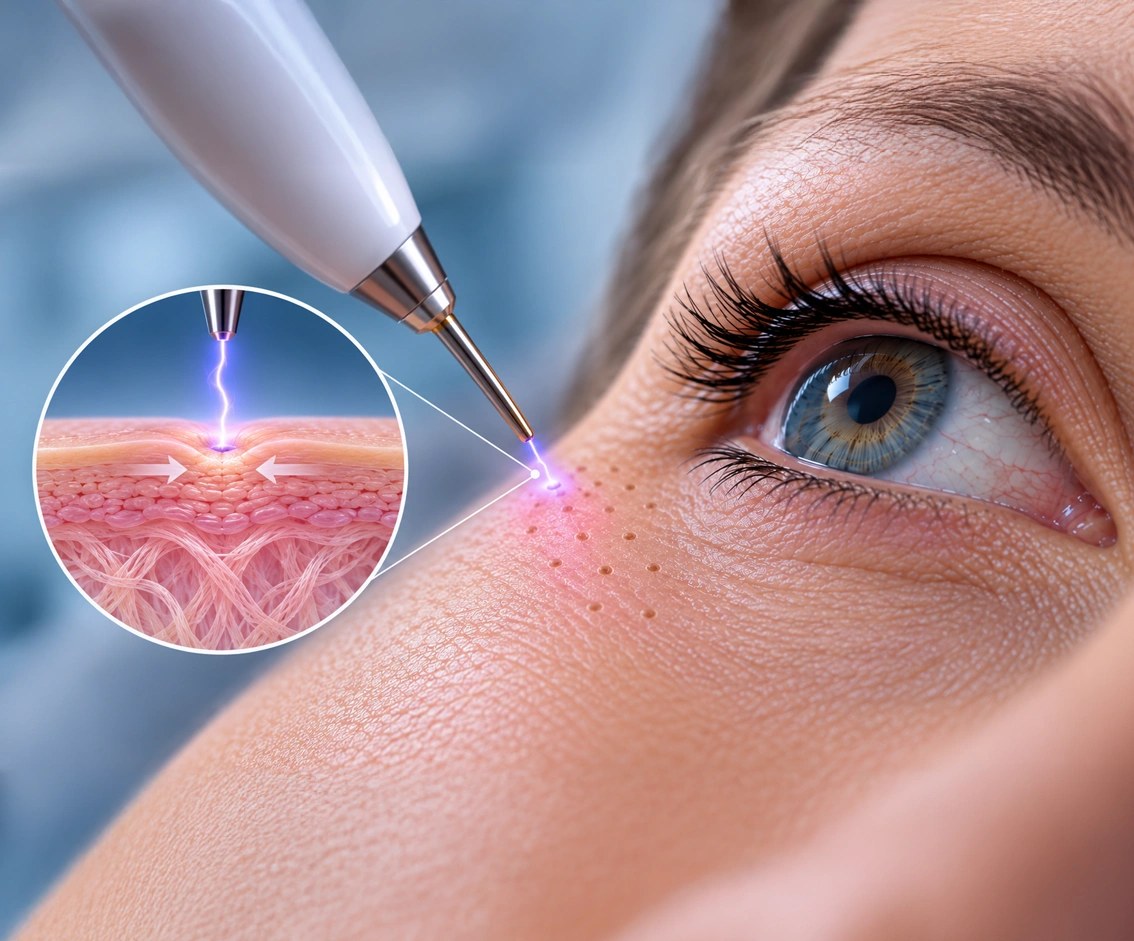 Plasma applied to the ocular surface, shown in cross-section
