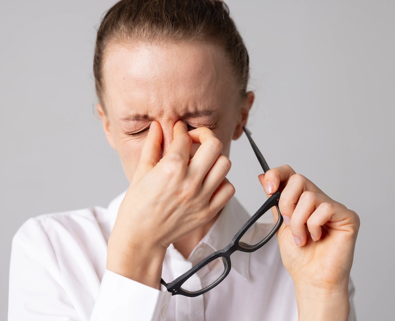 Woman with persistent dry-eye symptoms