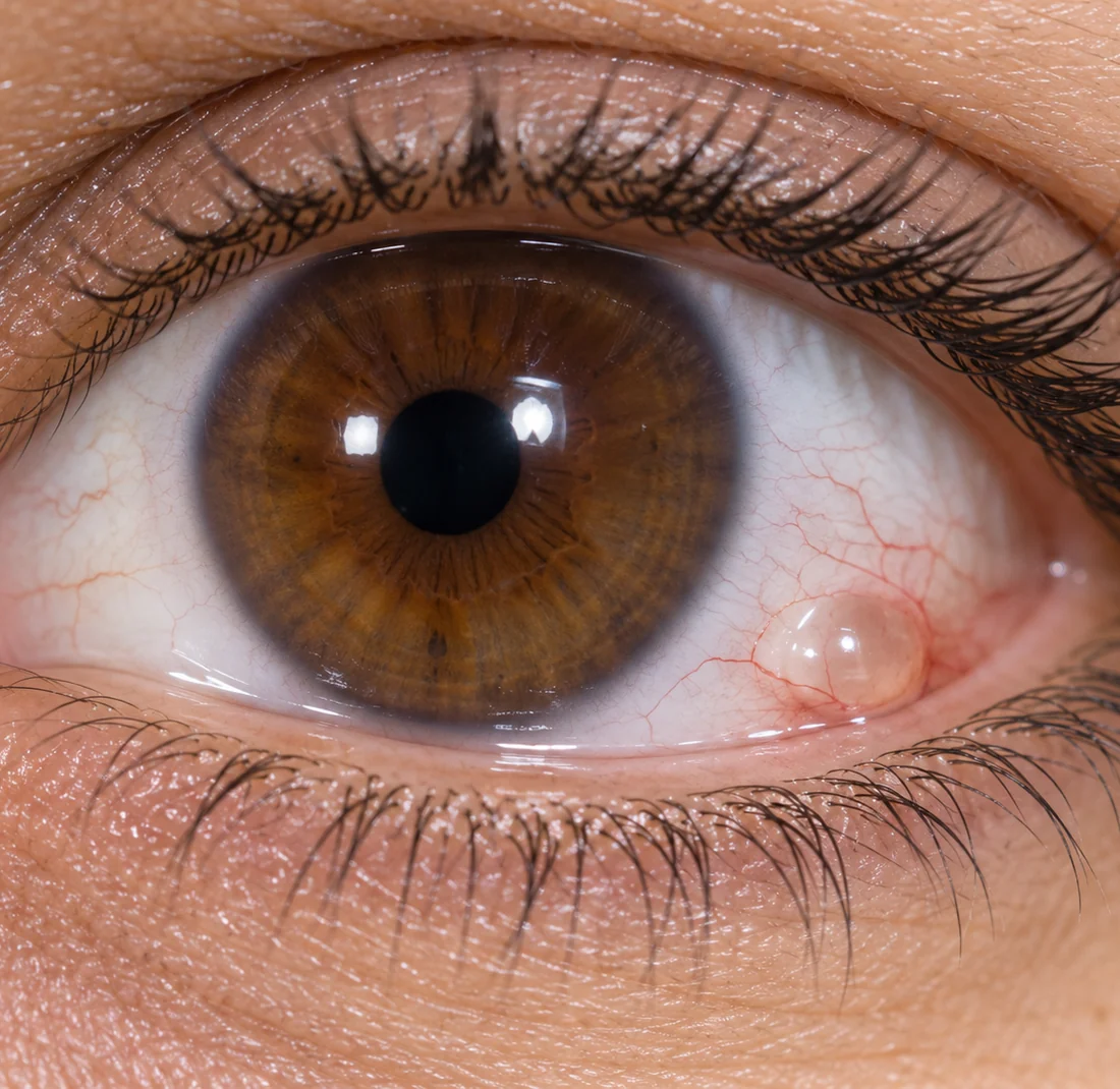 Small benign cystic lesion on the eye