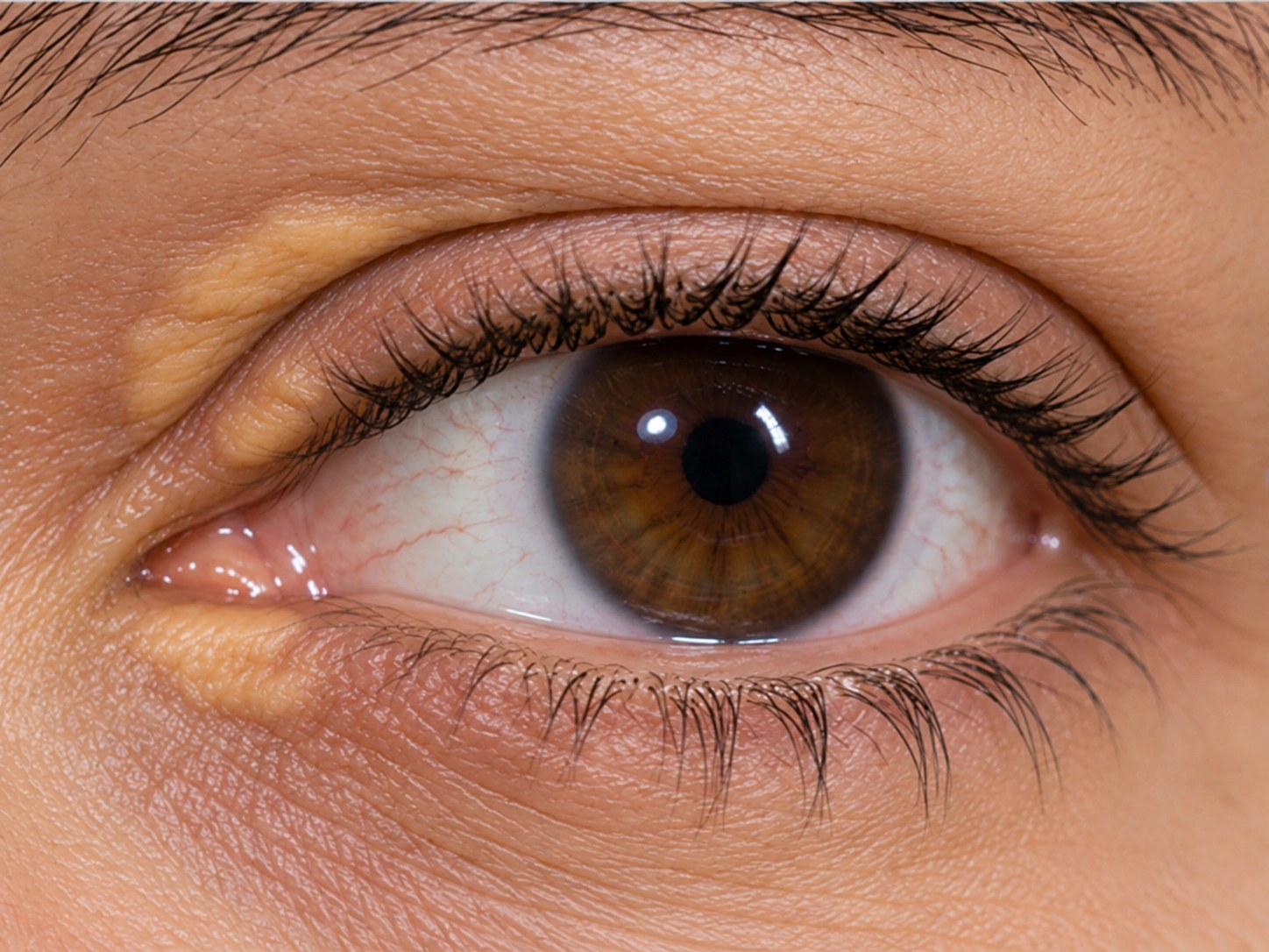 Xanthelasma on the upper and lower eyelid
